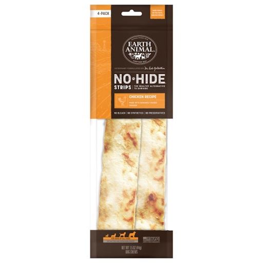 No-Hide Strips Chicken Recipe Thin Natural Rawhide Alternative Dog Chew Treats 1.5 Oz. Count of 4, Size: 1.5 OZ, Colour: OC, Season: OS
