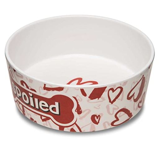 Loving Dolce Moderno Spoiled Red Heart Dog Bowl lg