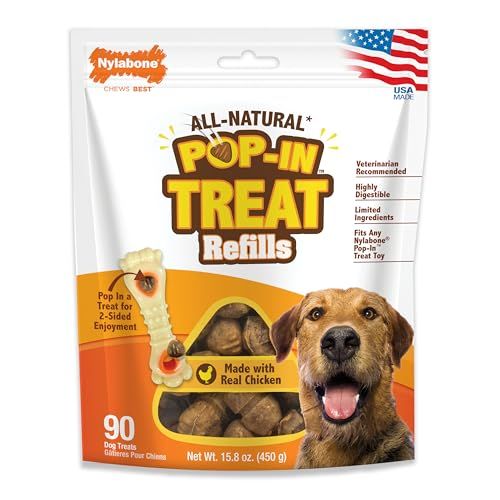 Nylabone All-Natural Pop-in Dog Treat Refills Chicken (90 Count)