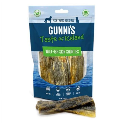 Gunnis Wolf Fish Skin Shorties Dog Treats 2.5 oz