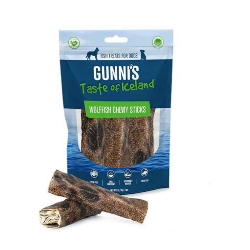 Gunnis Chewy Sticks Wolf Fish Dog Treat - Pack of 3