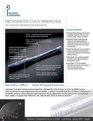 1/4" Drive Micrometer Click Wrench
