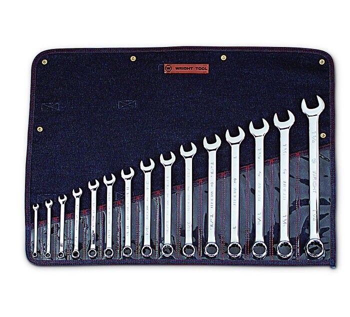 Combination Wrench Set, SAE, 12 Point, WRIGHTGRIP® 2.0, Full Polish Finish, 15 Pieces, 5/16&quot; - 1-1/4&quot; Set Number 915