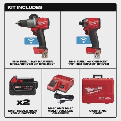 M18 FUEL™ 2-Tool Hammer Drill &amp; Impact Driver w/ ONE-KEY™ Combo Kit 2996-22