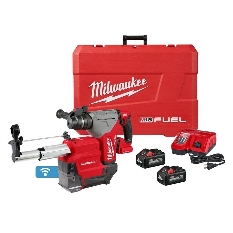 M18 FUEL™ 1-1/8&quot; SDS Plus Rotary Hammer w/ ONE-KEY™ &amp; HAMMERVAC™ Dedicated Dust Extractor Kit 2915-22DE