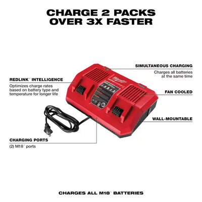 M18™ Dual Bay Simultaneous Rapid Charger 48-59-1802