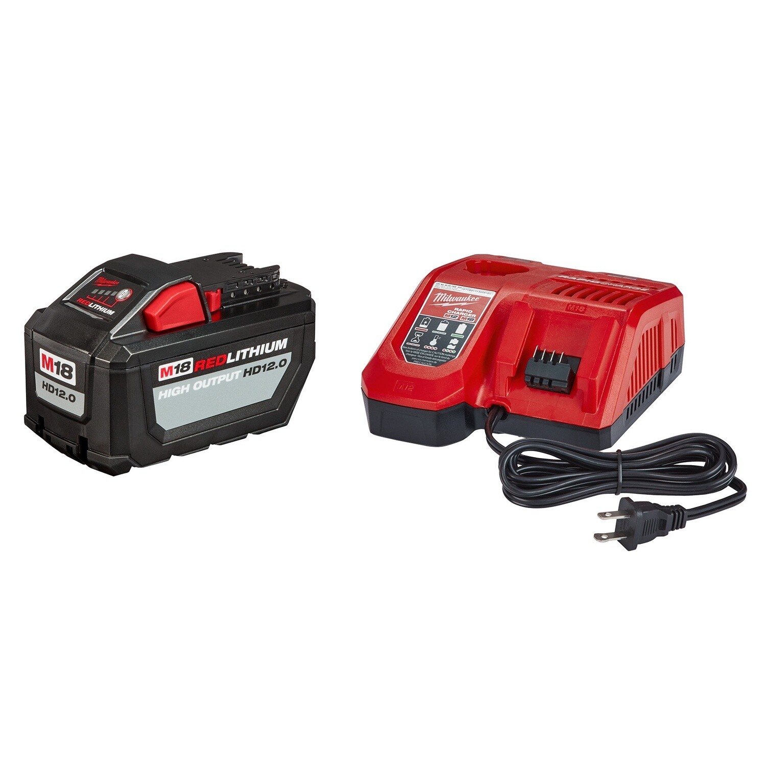 M18 REDLITHIUM™ HIGH OUTPUT™ HD12.0 Battery Pack w/ Rapid Charger 48-59-1200