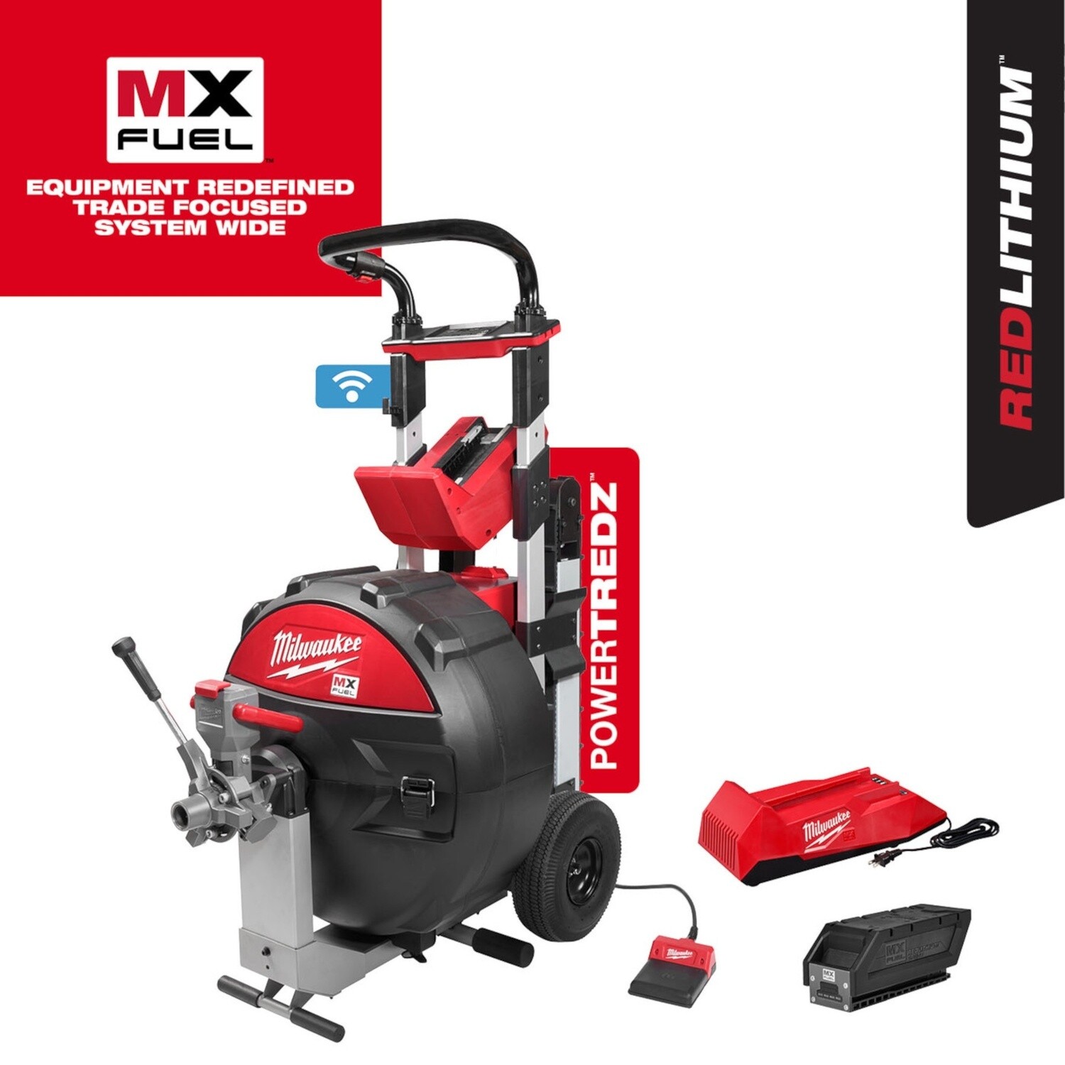 MX FUEL™ Sewer Drum Machine w/ POWERTREDZ™ for 5/8“ - ¾“ Cable Kit MXF501-1CP
