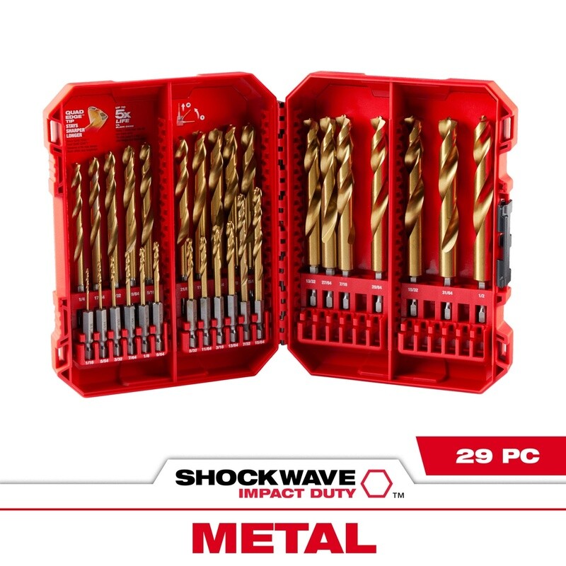 SHOCKWAVE Impact Duty™ RED HELIX™ Titanium Drill Bit Set - 29PC 48-89-4672