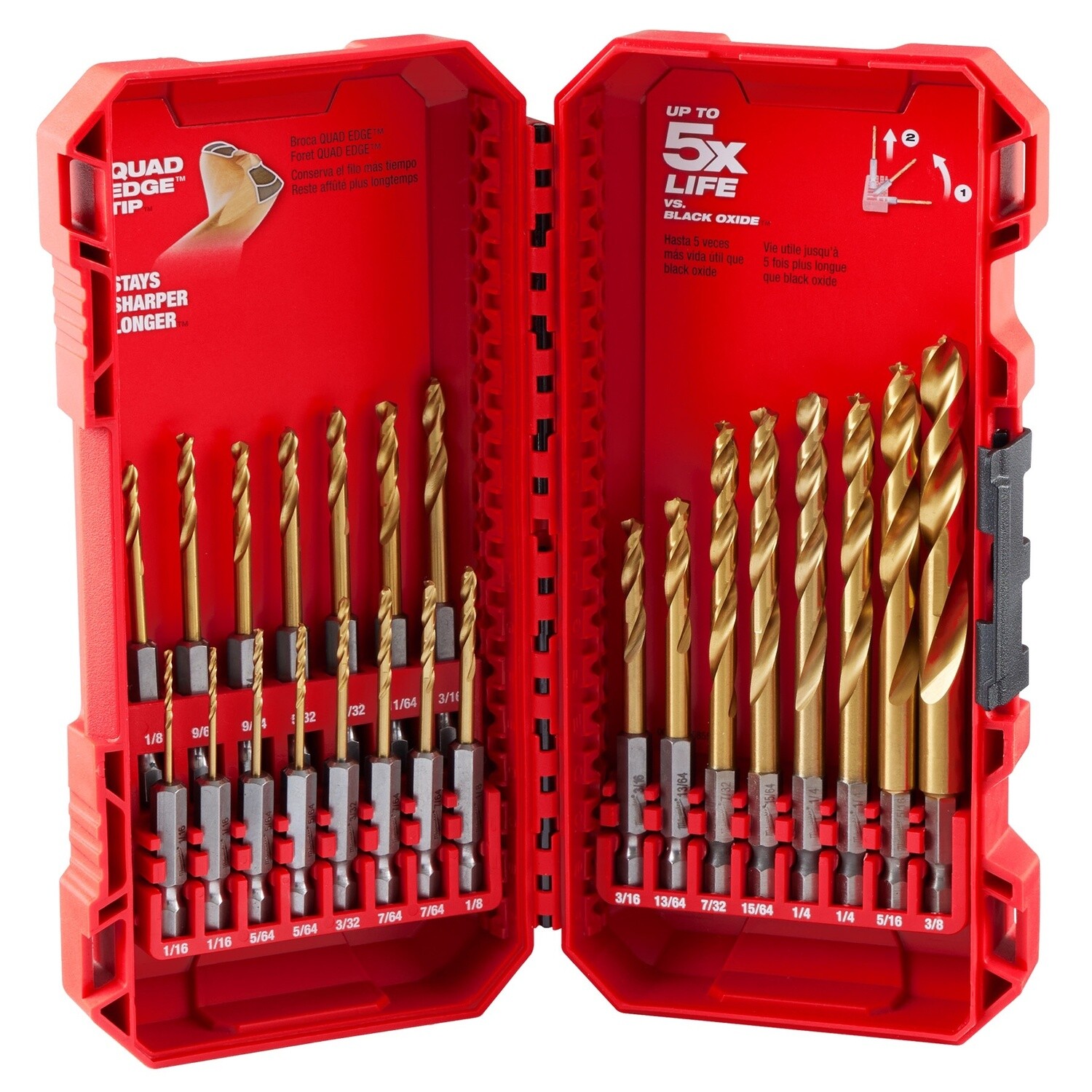 SHOCKWAVE Impact Duty™ RED HELIX™ Titanium Drill Bit Set - 23PC 48-89-4631