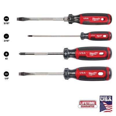 4PC Cushion Grip Screwdriver Set (Made in USA) MT200-4