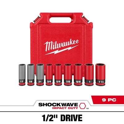 SHOCKWAVE Impact Duty™ 1/2 Drive SAE &amp; Metric 9PC Lug Nut Wheel Socket Set 49-66-7832