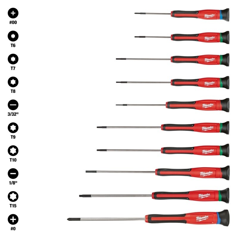 10pc Precision Screwdriver Set 48-22-2612