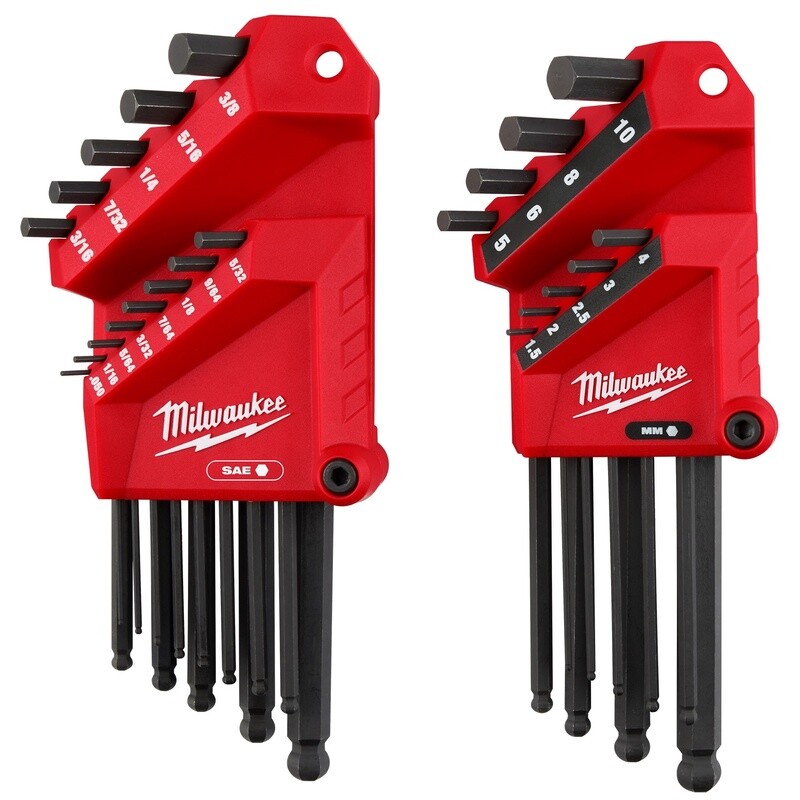 22-Key Ball End L-Style Hex Key Set - SAE/Metric 48-22-2187