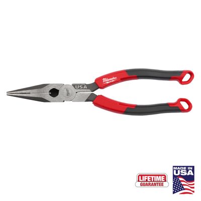 8" Long Nose Comfort Grip Pliers (USA) MT555