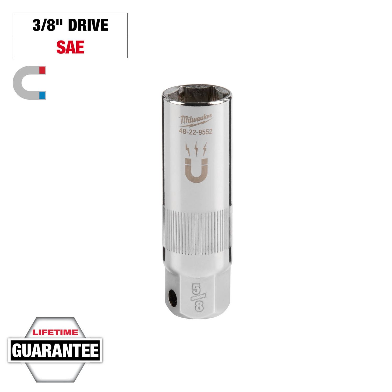 3/8&quot; Drive 5/8&quot; Magentic Spark Plug Socket 48-22-9552