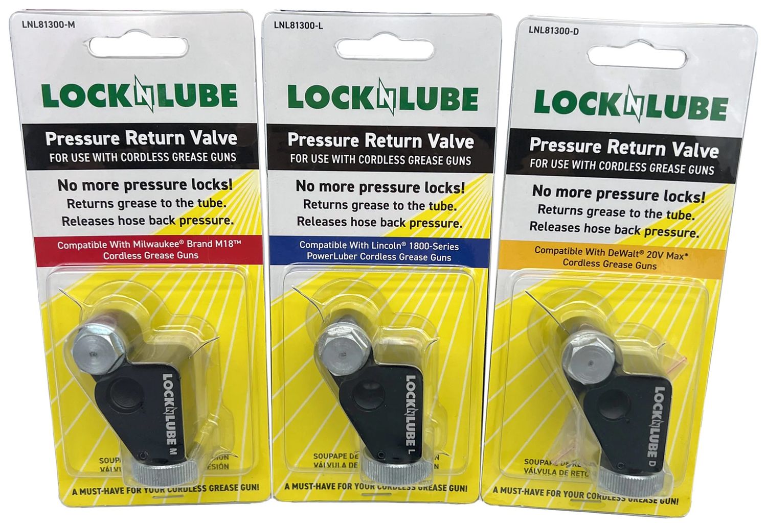 Pressure Return Valve For Power Cordless Grease Guns