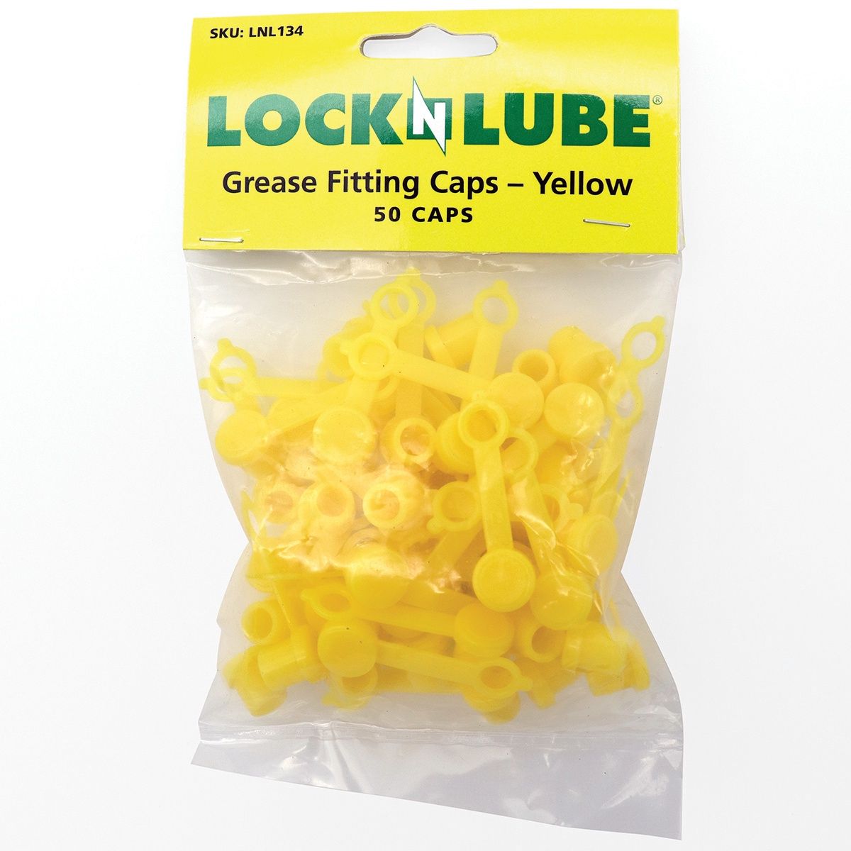 50 Grease Fitting Caps, Color: Yellow