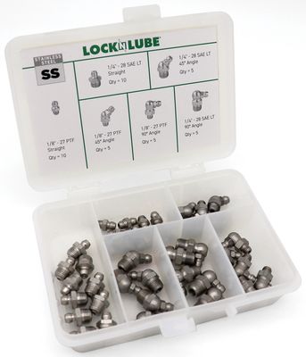 Stainless Steel Grease Fittings Set - SAE LNL140
