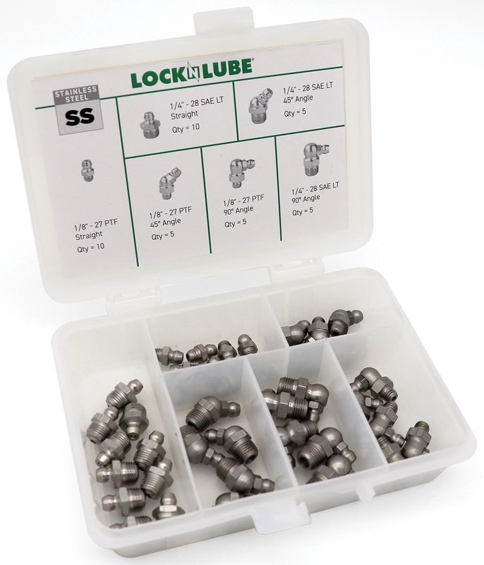 Stainless Steel Grease Fittings Set - SAE LNL140