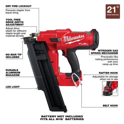 M18 FUEL™ 30 Degree Framing Nailer Tool Only 2745-20