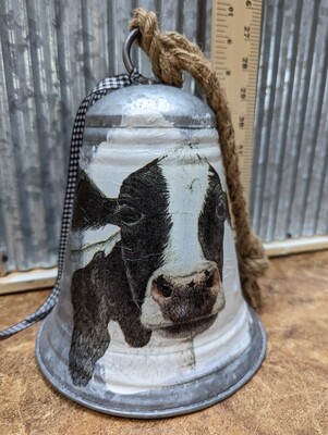 Holstein Cow Galvanized Metal Decorative Bell