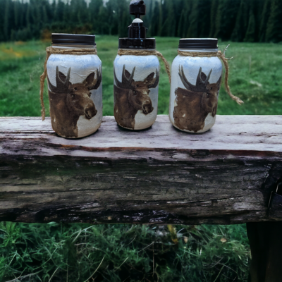 Marty Moose Woodland Mason Jar Set