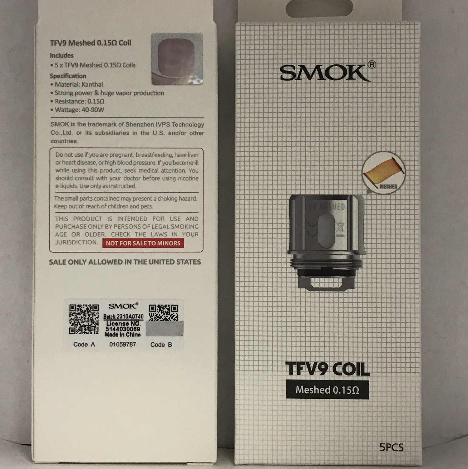 Smok Tfv9 Meshed 0.15 40-90w Coils 5 Pack