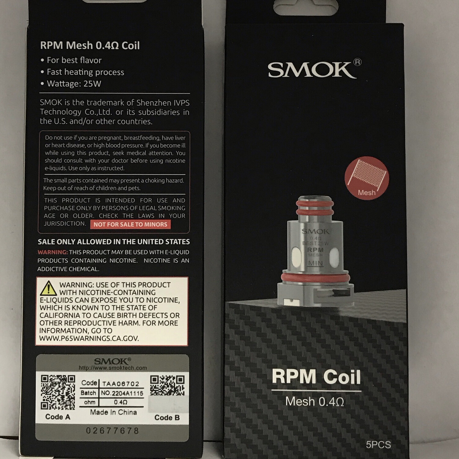 Smok Rpm 0.4 25w Coils 5 Pack