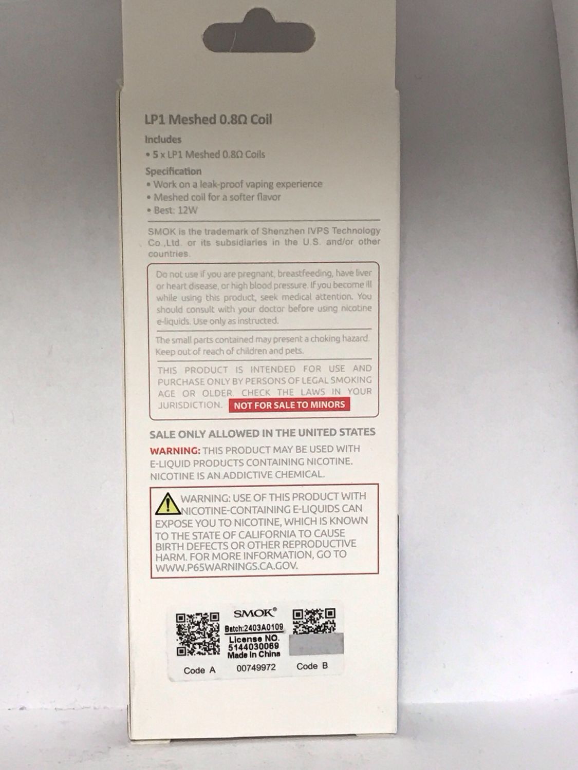 Smok LP1 Coil 0.8 Meshed (5 Pack)