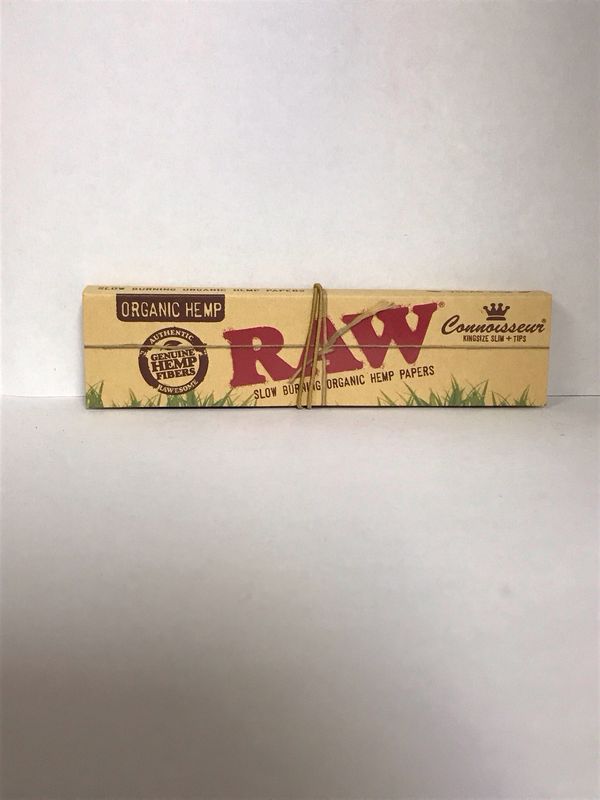Raw Organic Hemp Connoisseur King Size Slim + Tips
