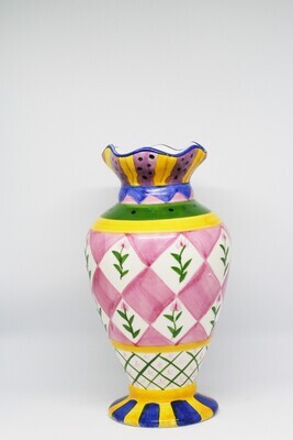Bold Aztec Design on Vintage Ceramic Vase