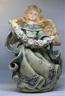 Grandiose Angelic Display: Flower Garland in Majestic Hands
