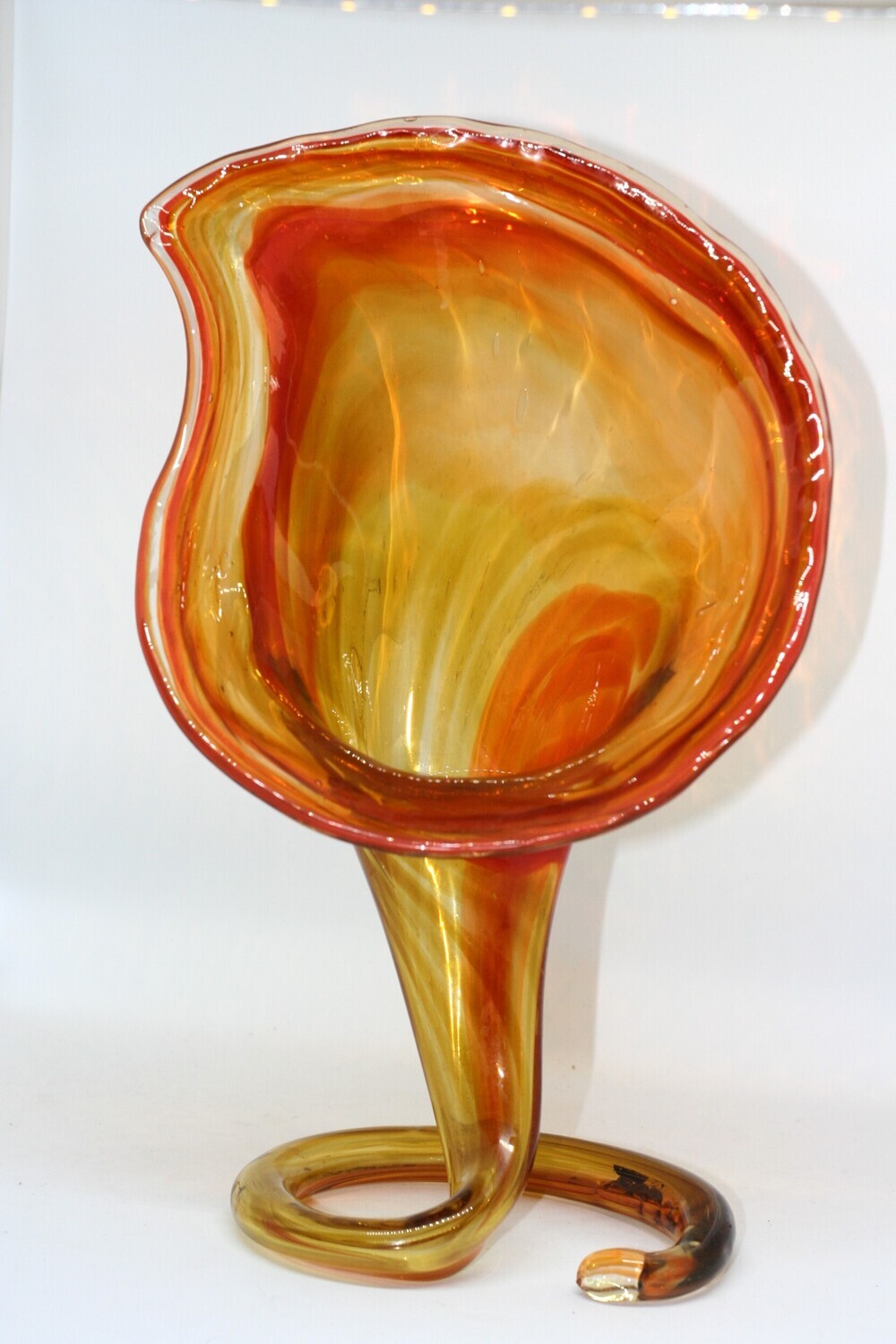 Murano Style Hand Blown Orange Art Glass