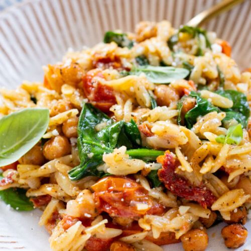 Golden Creamy Orzo Pasta Salad