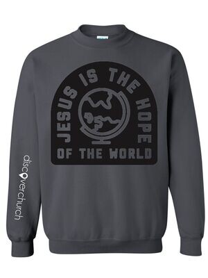 Jesus Is The Light of the World Charcoal Crew Neck Sweatshirt