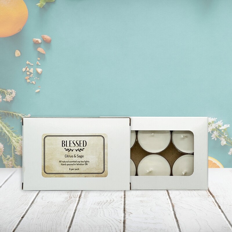 Citrus &amp; Sage (Blessed) - Soy wax tea lights