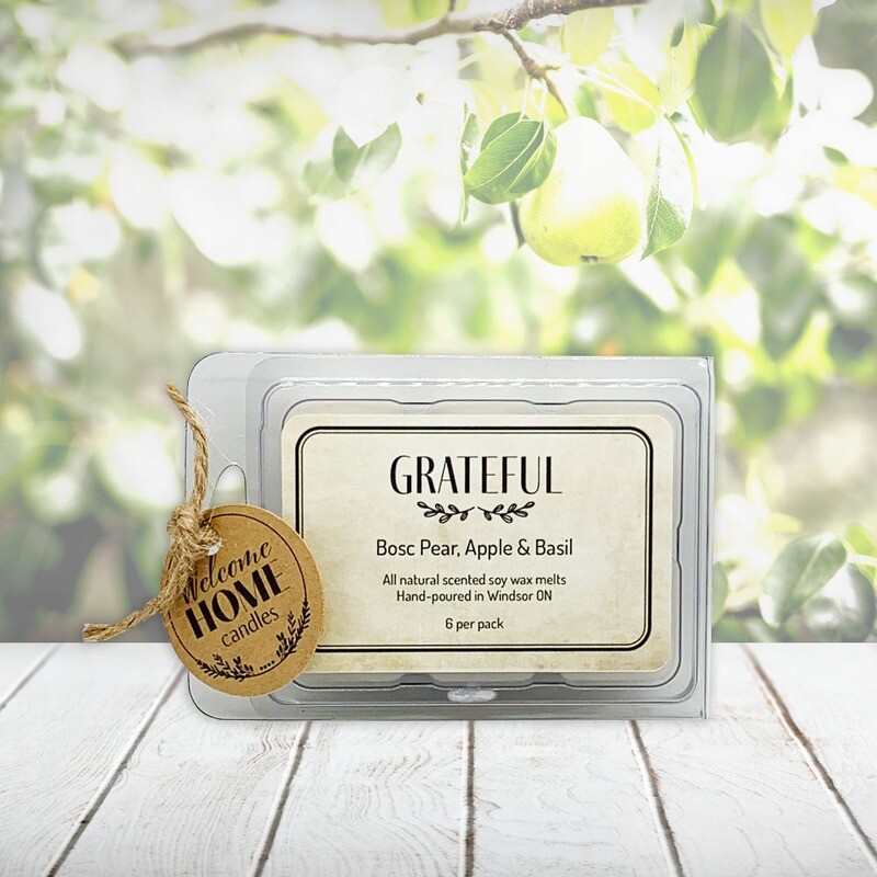 Bosc Pear, Apple &amp; Basil (Grateful) - Soy wax melt