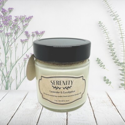 Lavender &amp; Eucalyptus (Serenity) - Soy wax candle 7 oz.