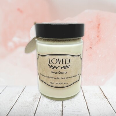 Rose Quartz (Loved) - Soy wax candle 10 oz.