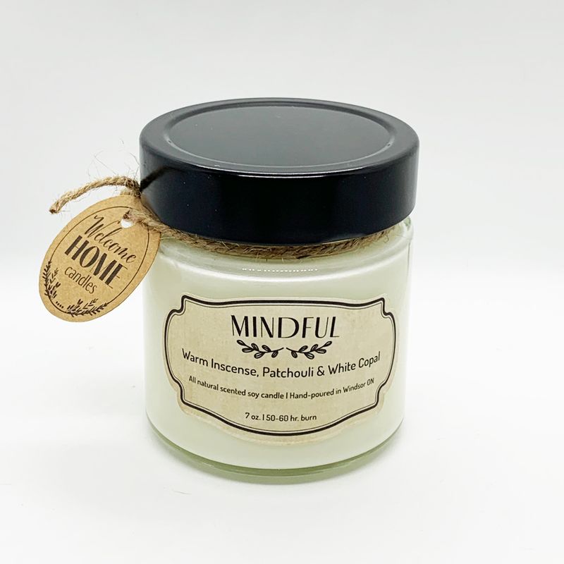 Warm Incense, Patchouli, & Copal (Mindful) - Soy wax candle 7 oz. Warm Incense, Patchouli, & Copal (Mindful) - Soy wax candle 7 oz.