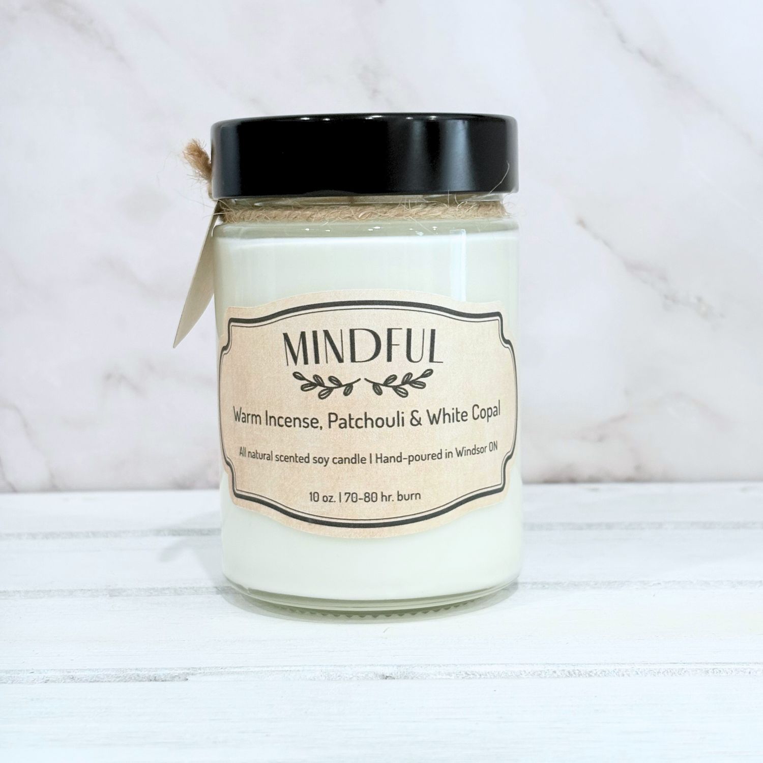 Warm Incense, Patchouli & Copal (Mindful) - Soy wax candle 10 oz. Warm Incense, Patchouli & Copal (Mindful) - Soy wax candle 10 oz.