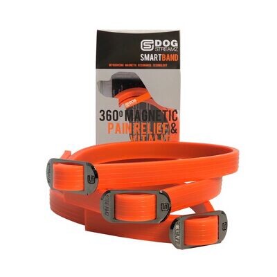 DOG StreamZ Magnetic Dog Collars - Orange Silicone Up to 55cm Standard
