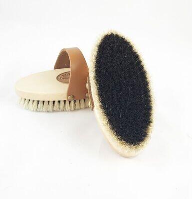 Natural Body Brush With Leather Strap Medium