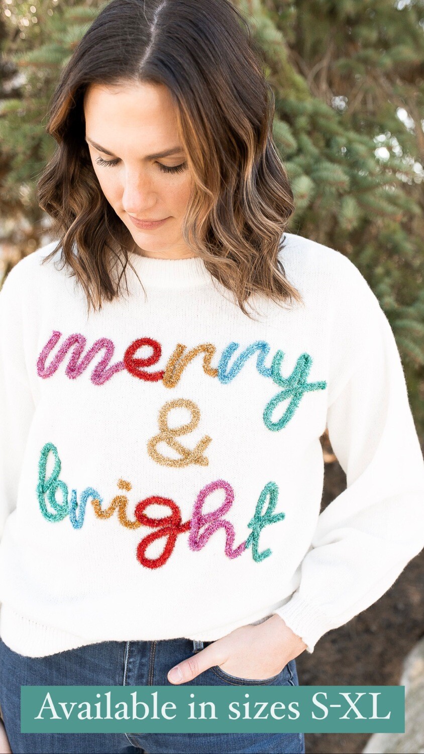 MERRY & BRIGHT TINSEL SWEATER - XLARGE