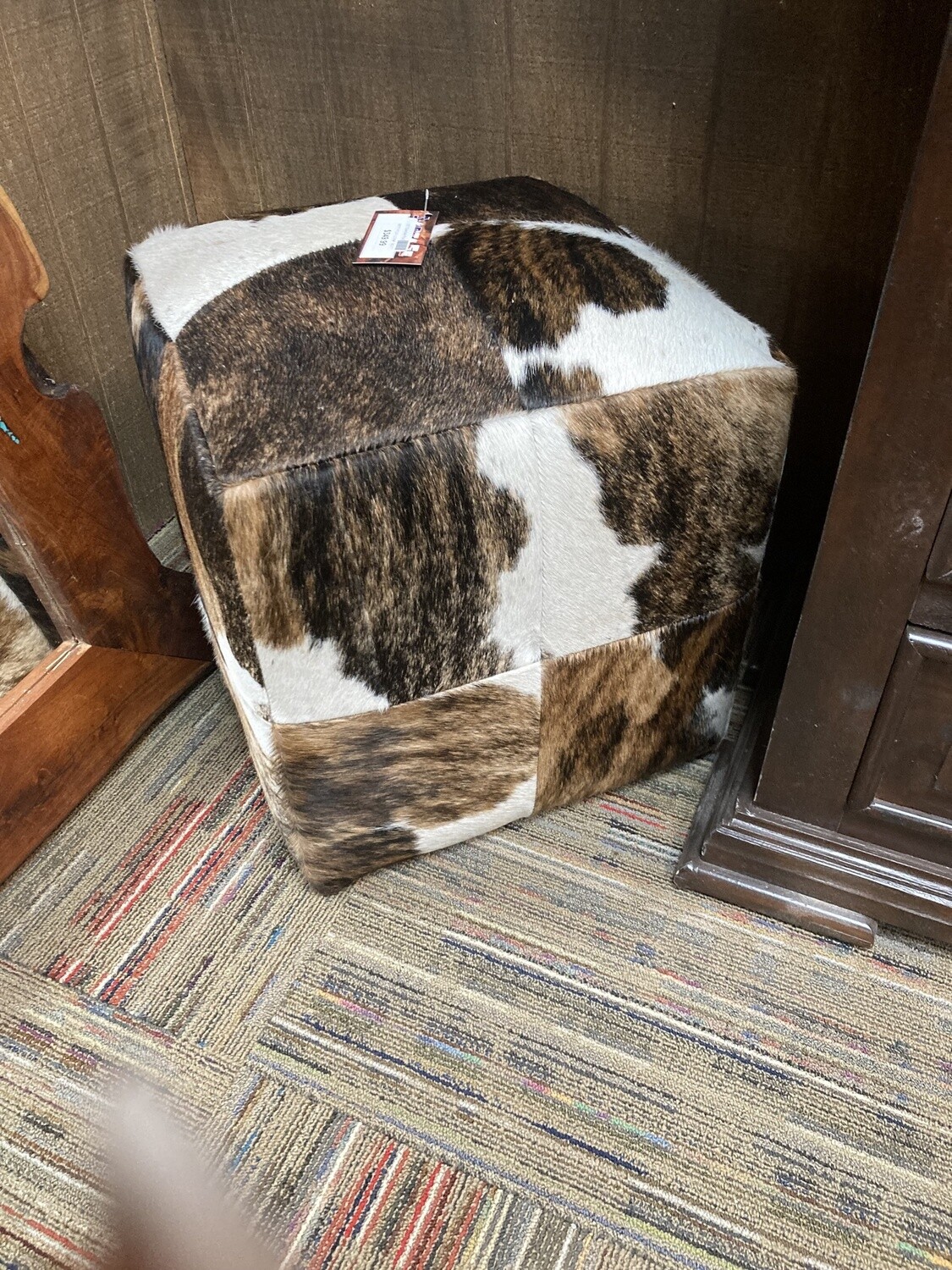 18&quot; Cowhide Pouf