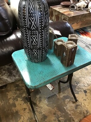San Miguel Turquoise Copper Side Table