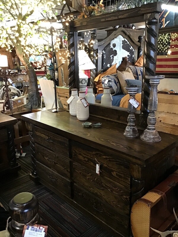Twisted Dresser W/Mirror- Dark