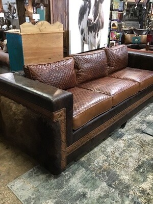 Custom Buffalo Sofa with Whip Stitch - 62296
