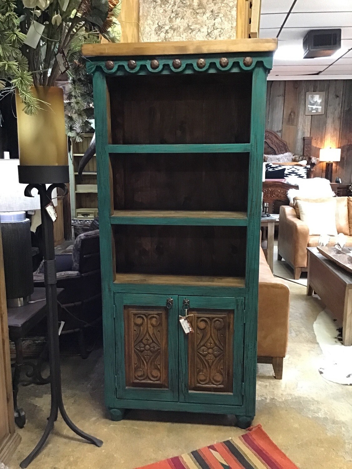 Turquoise Adobe Bookcase
